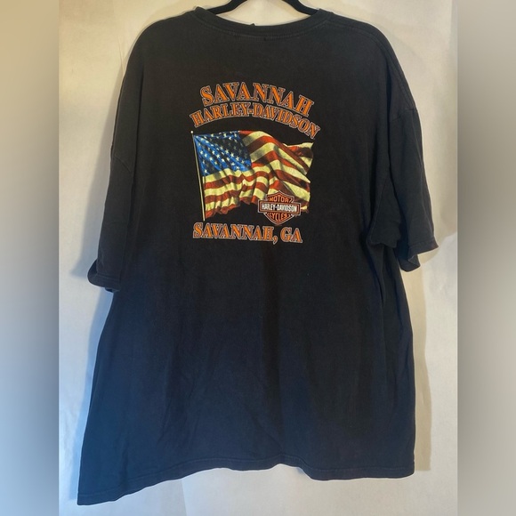 Harley Davidson Men’s Savannah GA Tee T-shirt Size 3XL - Has some cracking/Stain - Picture 1 of 9